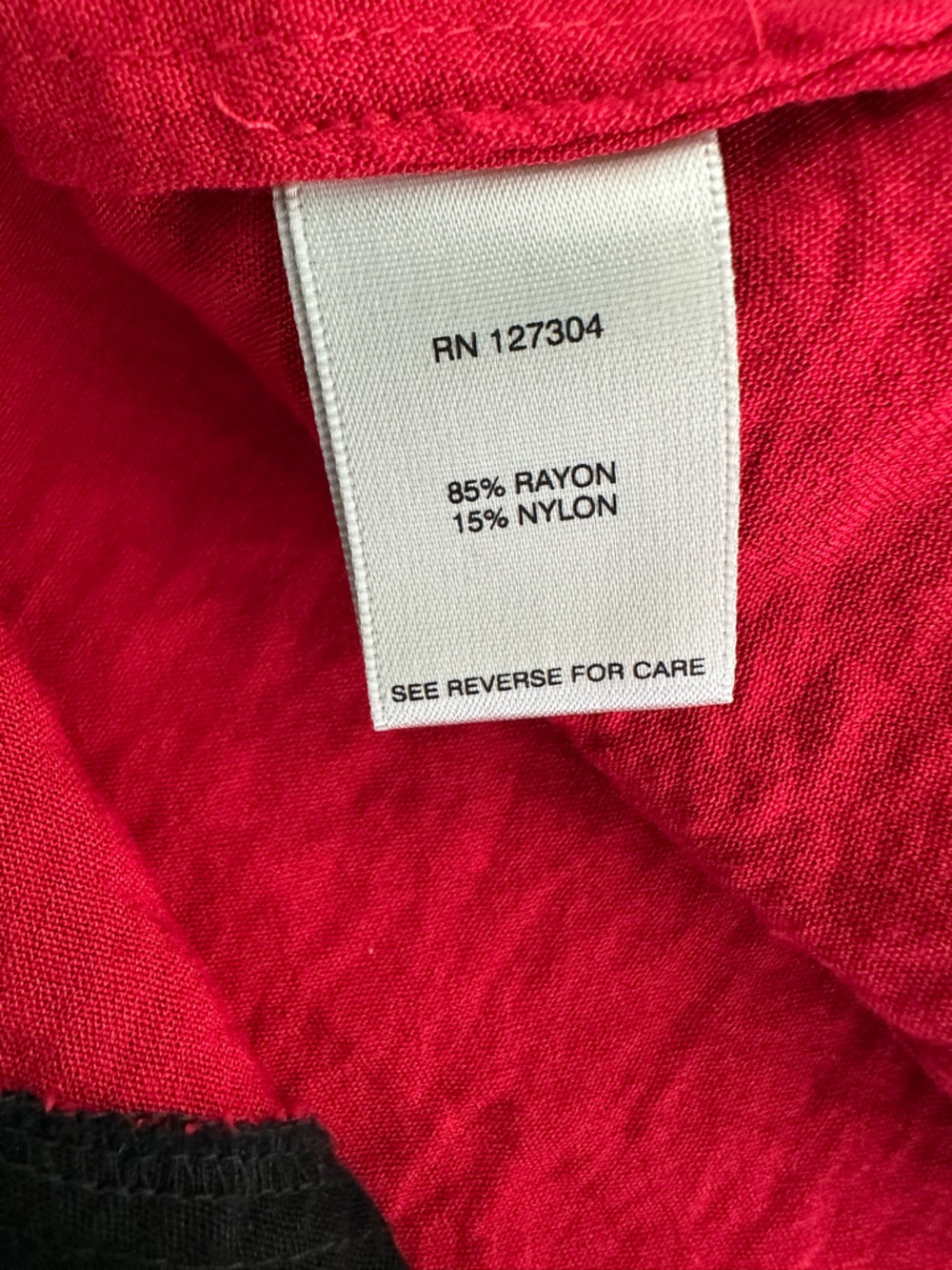 John Mark red/black colorblock l/s blouse with decorative buttons size large - Picture 5 of 6